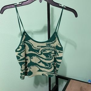 Green cropped tank top